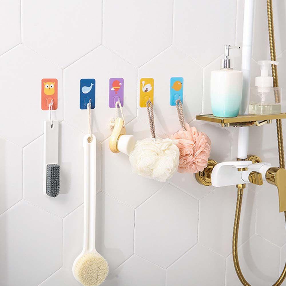 Giá Đỡ Chìa Khóa Gắn Tường Tự Dính Họa Tiết Hoạt Hình Màu Ngà Cho Nhà Bếp / Phòng Tắm