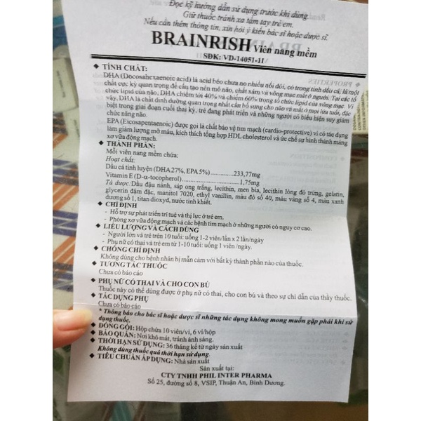 brainrish -   DHA  ( bỗ não bỗ mắt cho trẻ em và người lớn .phụ nữ có thai)