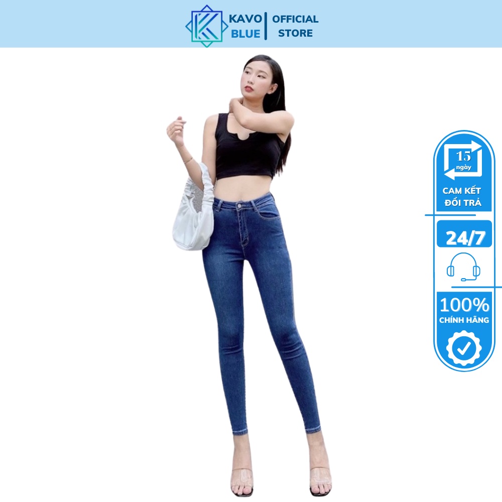 Quần Jean Nữ Lưng Cao Dáng Skinny KAVO BLUE B96.03