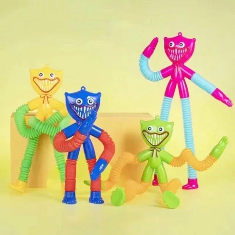 Đồ Chơi Huggy Wuggy Lò Xo Có Đèn Biến Hình Kéo Dãn Mọi Kiểu Dáng Cho Bé