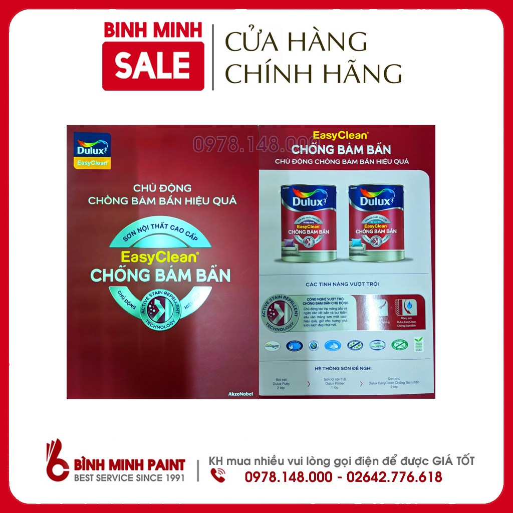Bảng màu sơn Dulux Easyclean chống bám bẩn tường nhà