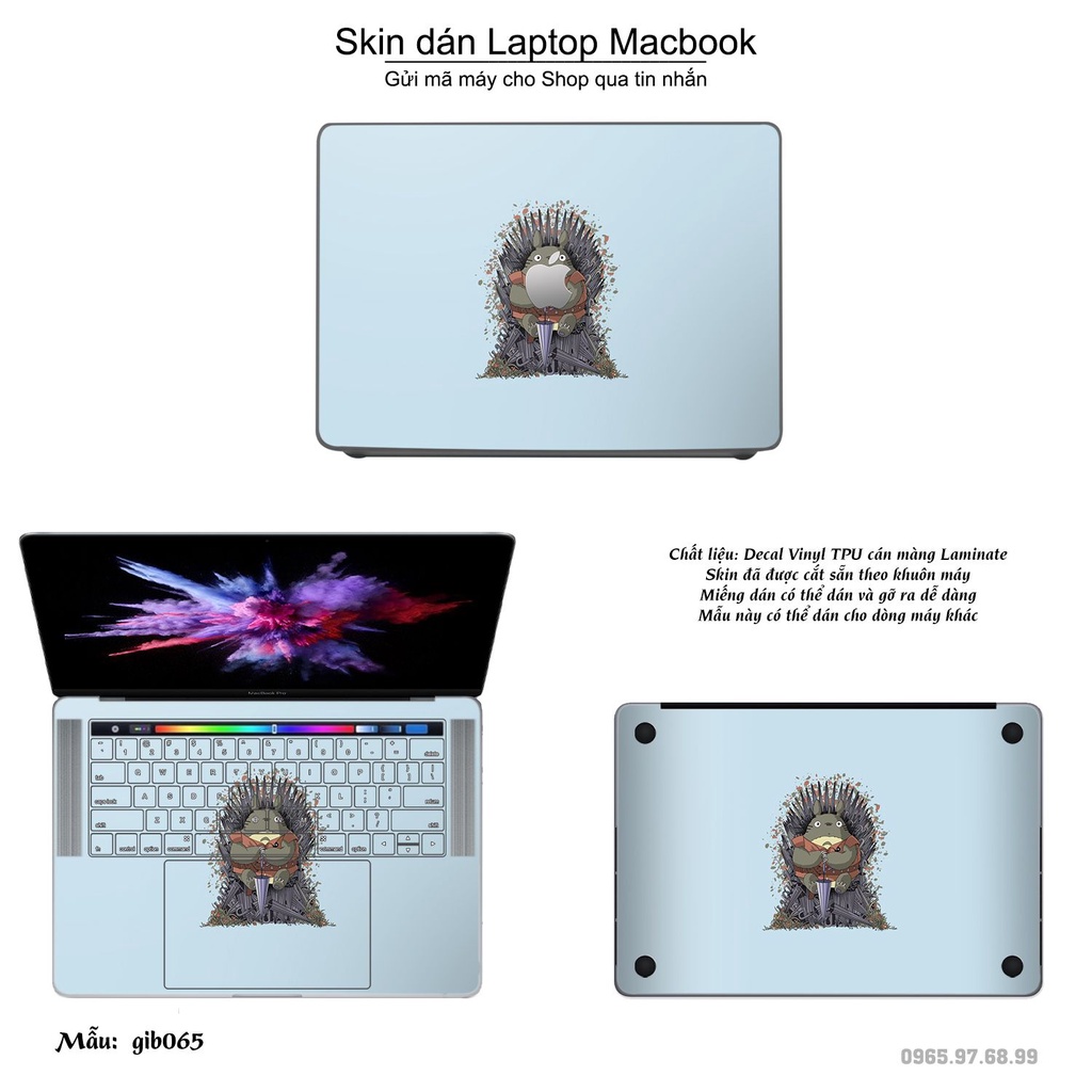 Skin dán Macbook mẫu Ghibli (đã cắt sẵn, inbox mã máy cho shop)
