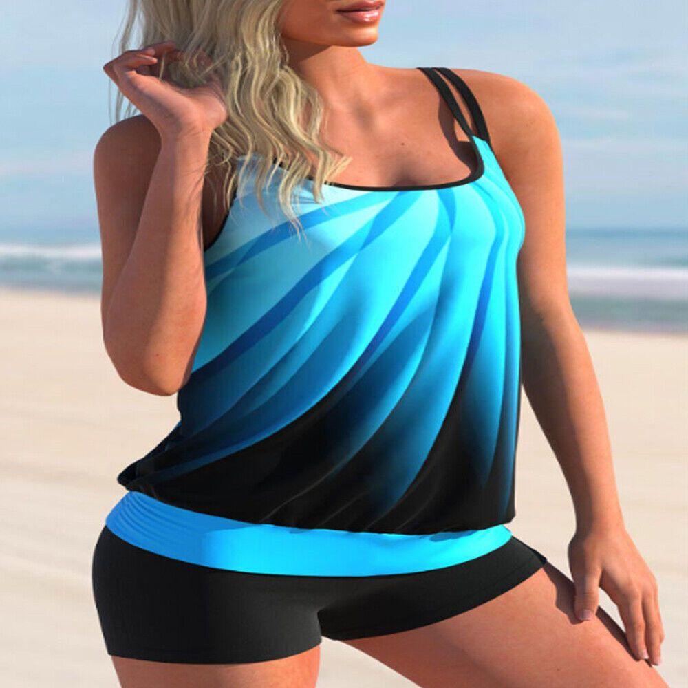 Bộ Đồ Bơi Tankini Gồm Áo + Quần Sooc Có Đệm Dành Cho Bé Gái UK 8-16