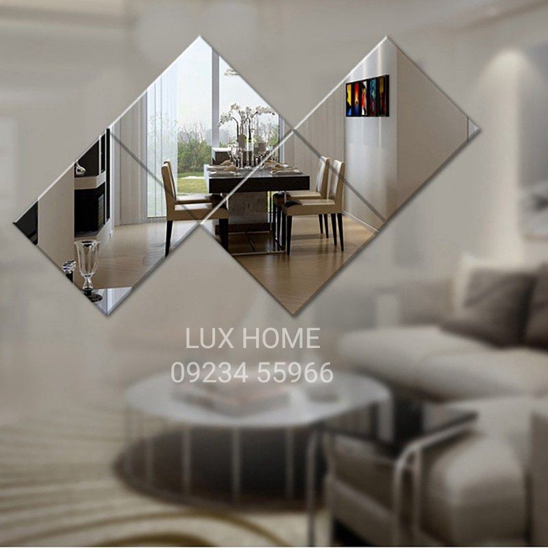 Gương ghép nghệ thuật LUXHOME 20 x 20 cm / 1 tấm. Ghép dán decor nghệ thuật