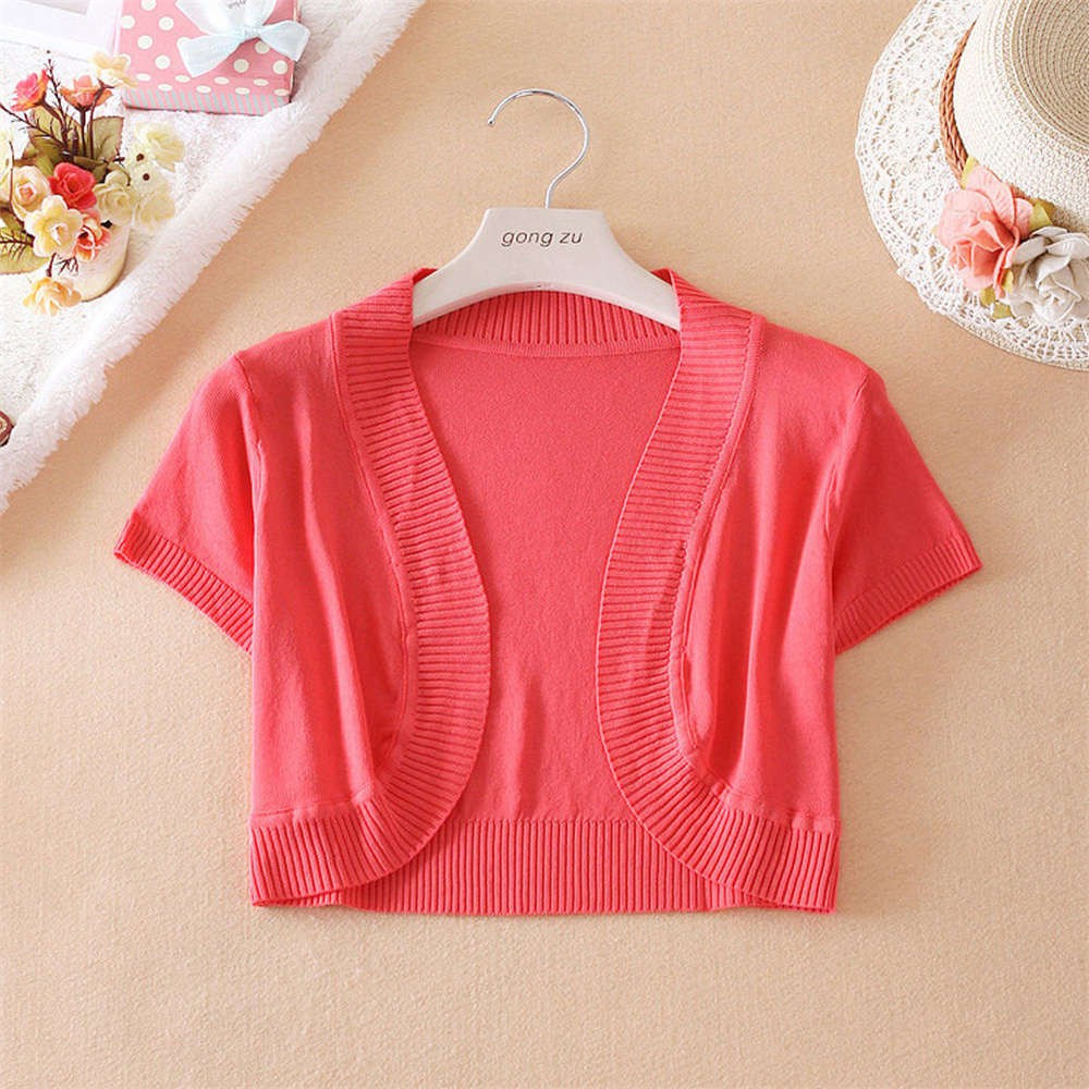 Áo khoác len lửng tay ngắn thanh lịch dành cho nữ | BigBuy360 - bigbuy360.vn