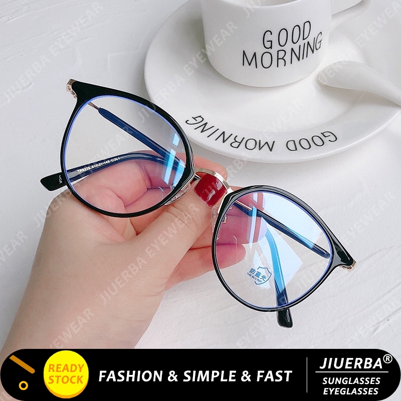 Mắt Kính Gọng Kim Loại Chống Bức Xạ Phong Cách Hàn Quốc Cho Nữ