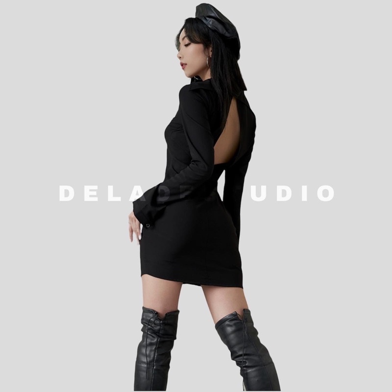DELADE | Đầm sơ mi cut out lưng gợi cảm | Helene Dress
