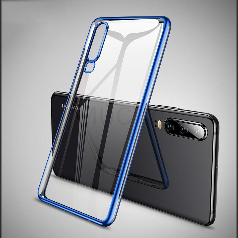 Ốp điện thoại TPU mềm trong suốt viền màu thời trang cho Huawei P30 Pro/P30 Lite/P30