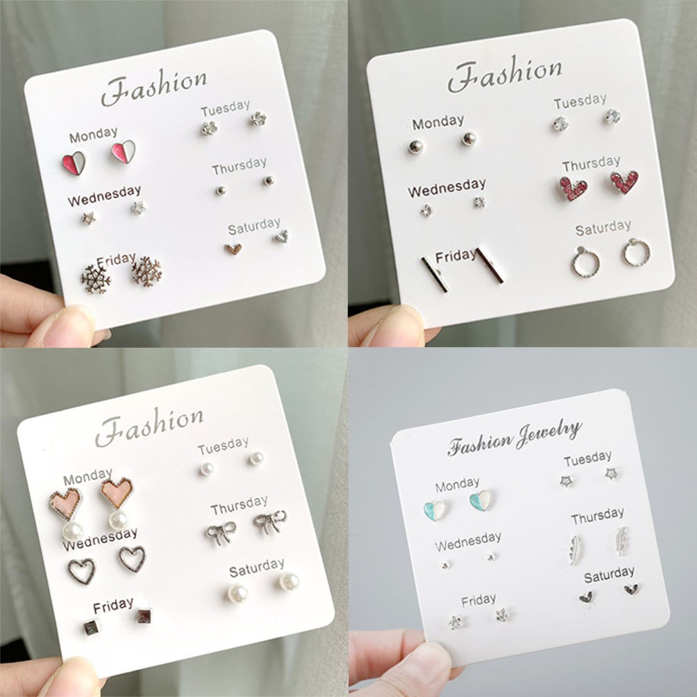 Set 6 đôi khuyên tai dễ thương cho nữ