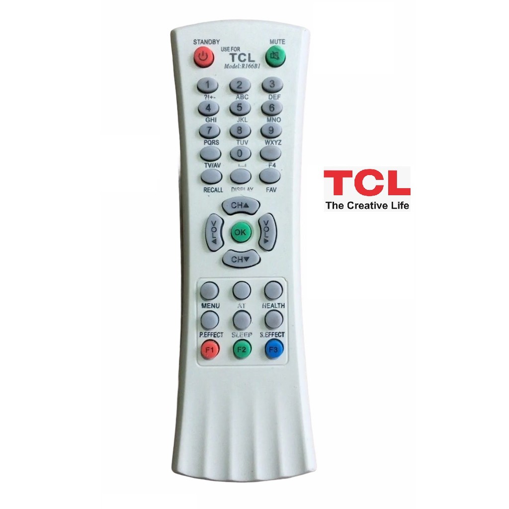 Remote Điều Khiển TiVi TCL model R166B1 dầy cong đời cũ-tặng kèm pin ,Remote Điều Khiển TiVi TCL CRT R166B1