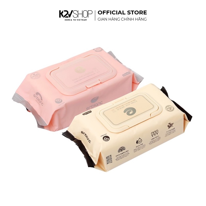 Túi 72 Miếng Khăn Giấy Ướt Cho Bé Dịu Nhẹ, Không Gây Kích Ứng Cho Da ENBLANC IndiPink/Beige
