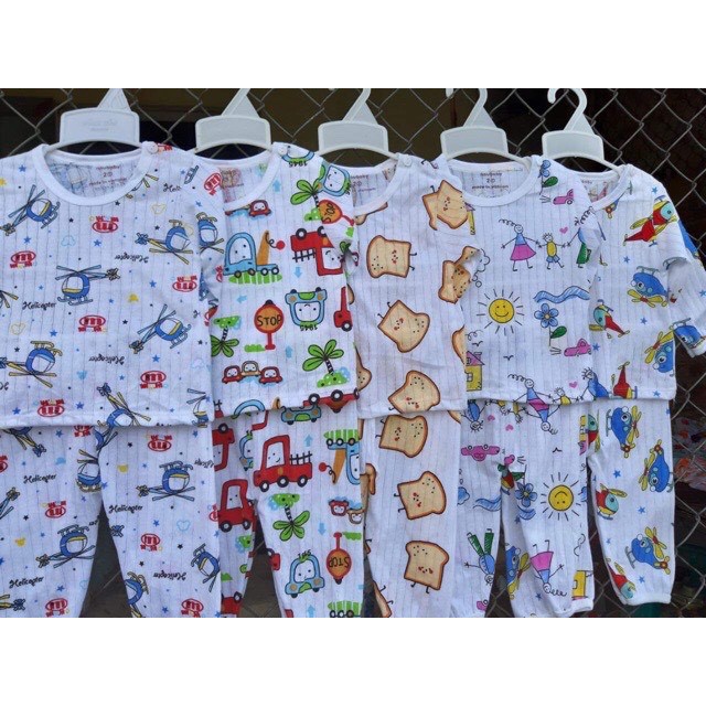 Bộ Cotton Giấy Dài Tay Cho Bé 4-15Kg