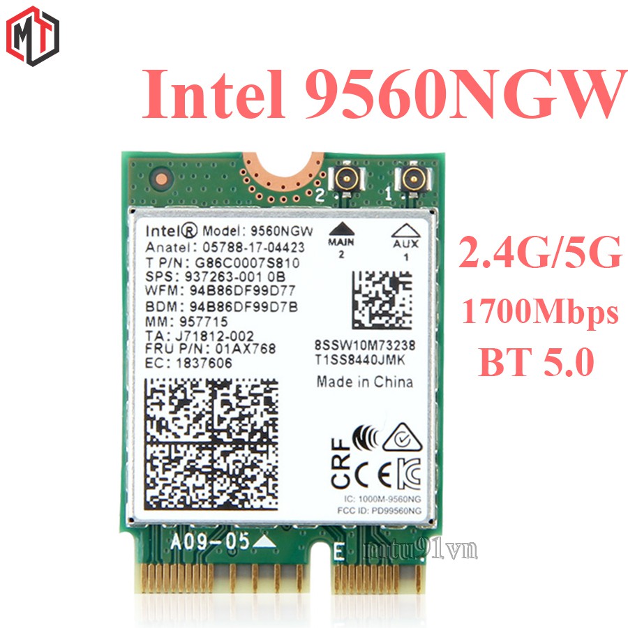 Card WiFi Intel 9560 AC CNVI M.2