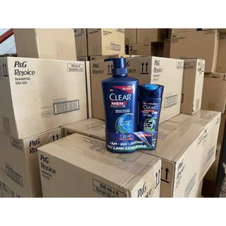 Dầu gội clear men mát lạnh bạc hà 630g +tặng clear men 3in1