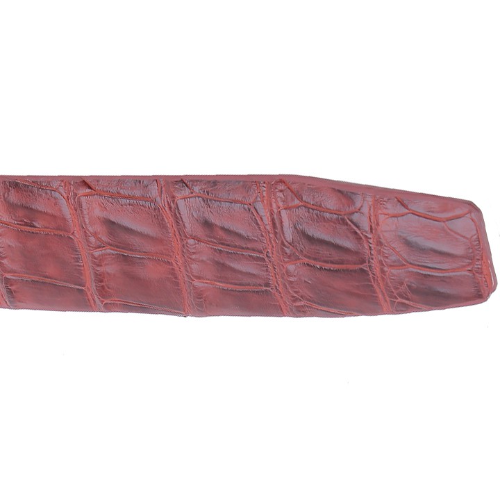 Dây nịt nam da cá sấu Huy Hoàng gai lưng đầu kim bản lớn màu nâu đỏ HP4711