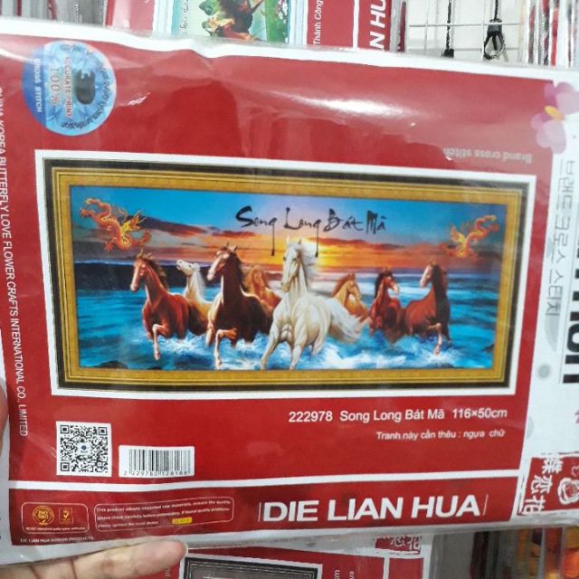 Tranh thêu chữ thập 3d mã đáo thành công 222978(116×50)