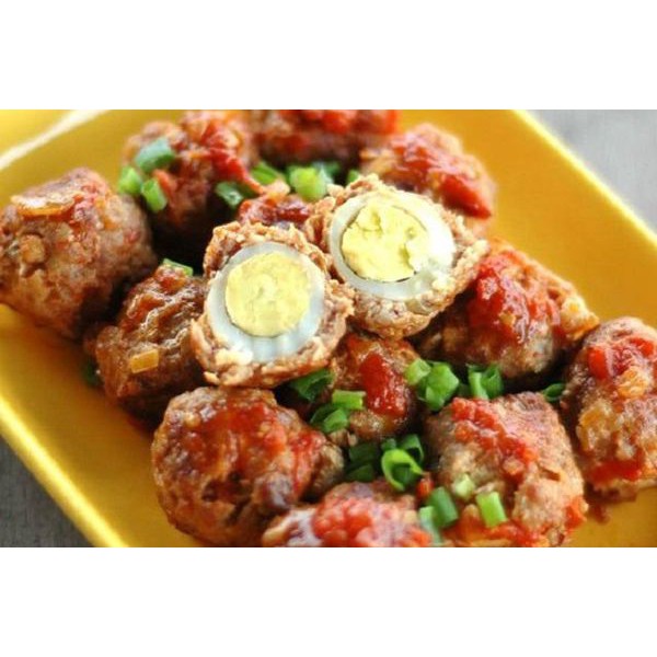 [Lon 425g] XÍU MẠI BỌC TRỨNG CÚT XỐT CÀ [VN] SEASPIMEX Pork Shaomai Cover Quail Eggs
