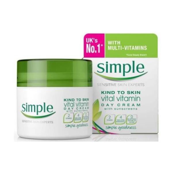 ✅ (HÀNG CHUẨN AUTHENTIC) Kem dưỡng ẩm Cho Da Ban Ngày Simple Kind To Skin Vital Vitamin Day Cream SPF15 UVA/UVB 50ml
