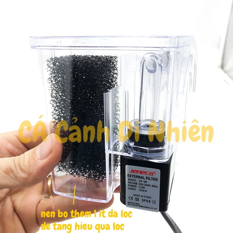 Máy lọc treo thành hồ cá dạng thác nước JENECA XP-06 3.5W cho bể cá cảnh