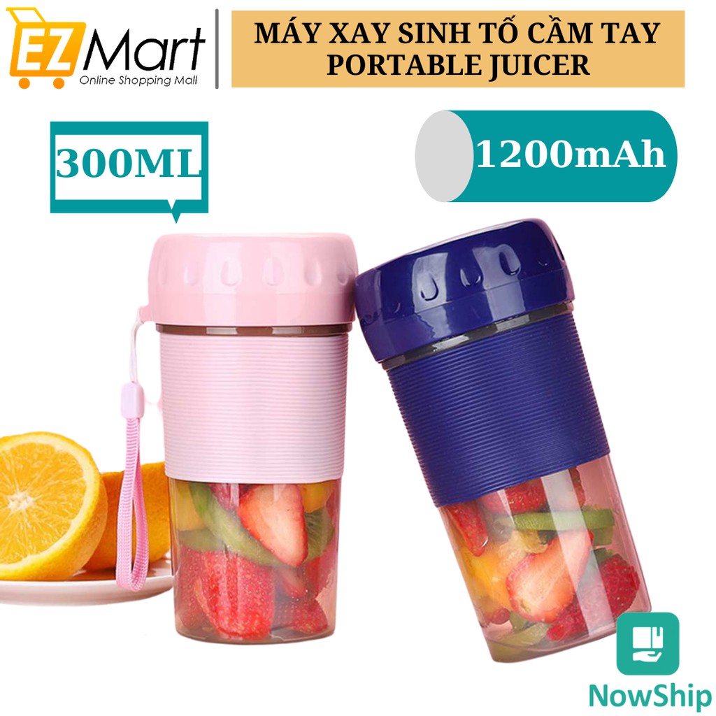 Máy Xay Sinh Tố Cầm Tay Portable Juicer 300ml, Máy Xay Sạc Tích Điện, Hàng Nhập Khẩu Siêu Tiện Lợi