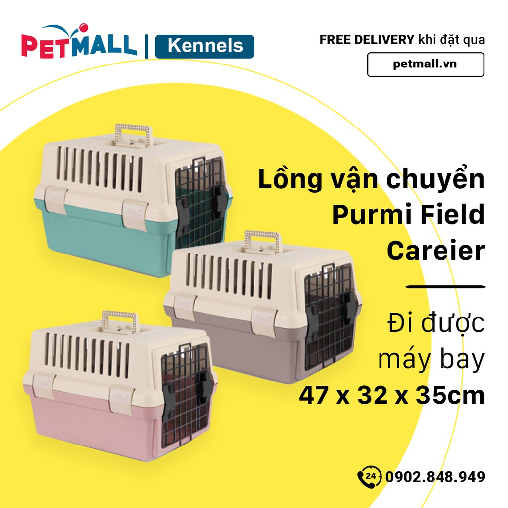 Lồng vận chuyển Purmi Field Careier - 47cm x 32cm x 35cm | Đi được máy bay
