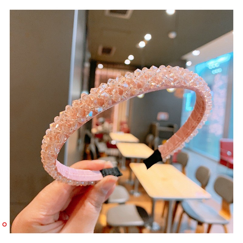 Vòng hoa cài tóc đính hạt pha lê nhiều màu sắc thời trang cho nữ