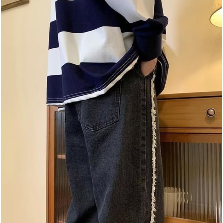 Quần jeans Dài nam vintage quần jean unisex cao cấp Thời Trang Dành quần jean ống rộng Cho Nam