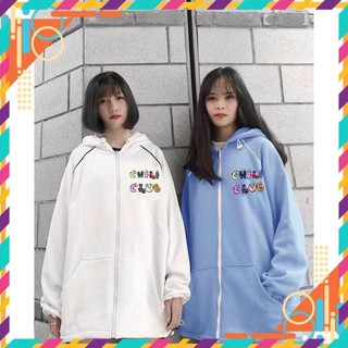 [Mặc Bao Đẹp] Áo khoác nỉ - Áo Hoodie form rộng unisex in CHILL CLUB cực cá tính , Hoodie Nỉ Kiểu Mới AH