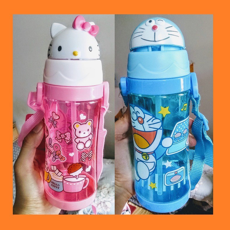 Bình nước trẻ em doraemon- hello kitty có vòi