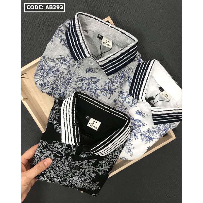 Áo thun nam có cổ hoa văn sang chảnh Hey Boy