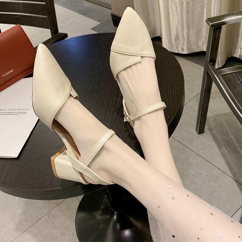 Giày bít mũi khoét V da 5p Giày dép xinh Mys