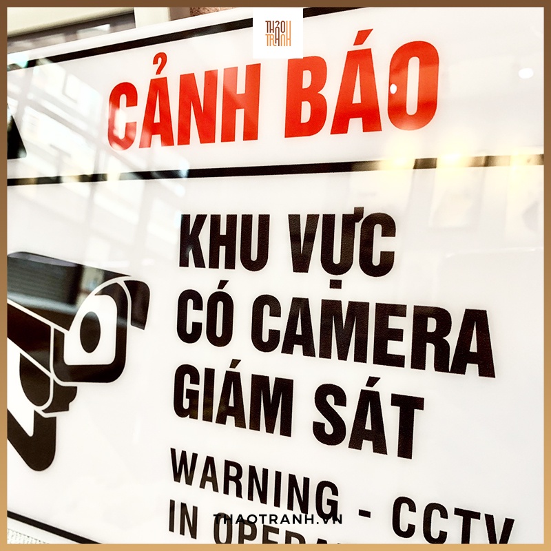 Biển Decal Cảnh Báo Có Camera An Ninh Đang Hoạt Động - Size 21x29cm - Sticker Trang Trí Dán Kính