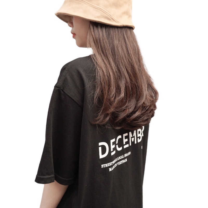 Áo thun nam nữ tay lỡ, áo phông form rộng unisex December Black Vr2 | BigBuy360 - bigbuy360.vn