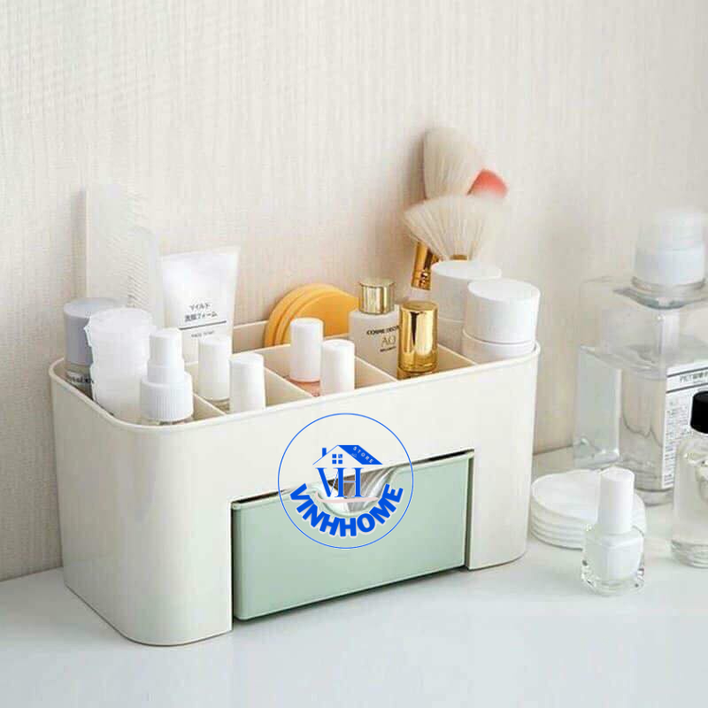 Kệ đựng mỹ phẩm mini bằng nhựa có ngăn kéo để bàn, trang trí phòng ngủ, nhà cửa vinhhome.store