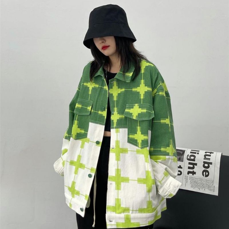 ÁO KHOÁC KAKI SIÊU NGẦU PHỐI MÀU XANH TRẮNG NAM NỮ UNISEX - Tie Dye Boutique 🌵