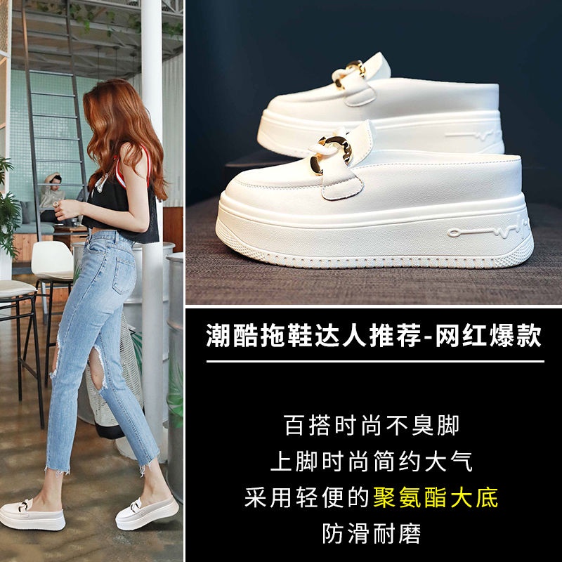 Dép Bít Mũi Đế Dày Tăng Chiều Cao Phong Cách Mới Mùa Hè Thu Dễ Phối Đồ