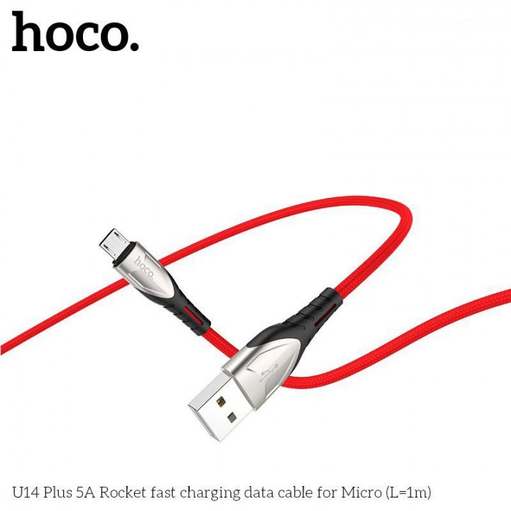 [Mã 2404EL10K giảm 10K đơn 20K] Cáp Hoco U14 Plus Cổng Micro USB 5A Dài 1m