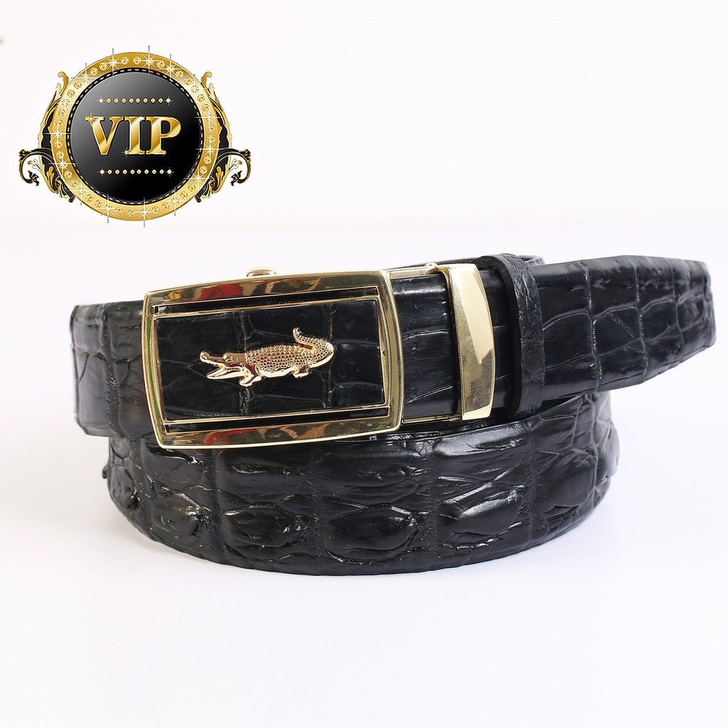 [Hàng VIP] Thắt lưng da cá sấu thật 100% - Dây cá sấu liền không nối - Bản to 3.5 màu nâu đen