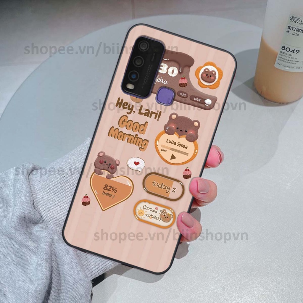 Ốp Vivo Y30 / Y50 in 3D icon gấu nổi siêu xinh, siêu đáng yêu, cá tính phong cách