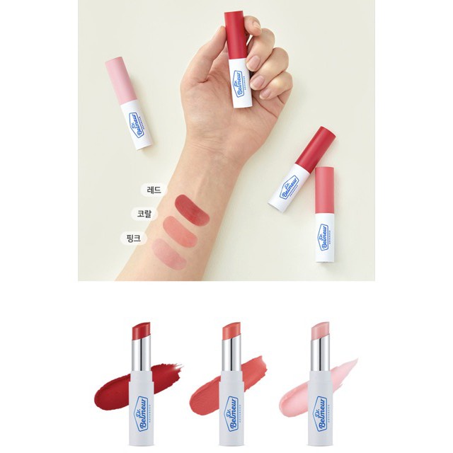 Son dưỡng môi có màu siêu mềm môi dưỡng ẩm hồng hào căng mướt The Face Shop Dr Belmeur Advanced Cica Touch Lip Balm 5.5g