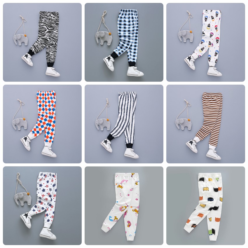 Quần Legging Cotton Họa Tiết Sọc Ngang Cho Bé Trai Từ 3-12 Tuổi