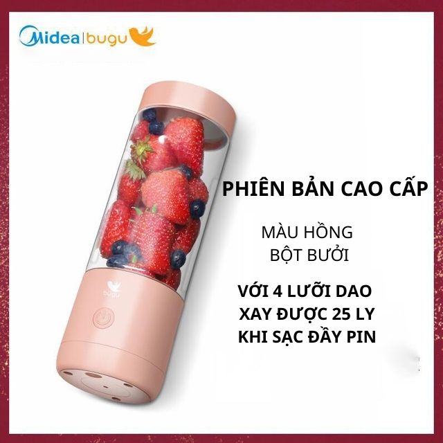 [PHIÊN BẢN MỚI 2022] Máy Xay Sinh Tố Mini Cầm Tay Bugu 400ml Sạc USB, Máy  Ép Trái Cây Mini 4 Lưỡi, Phiên Bản Nâng Cấp