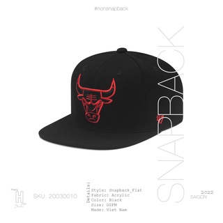 Mũ snapback thời trang nam đen logo Bulls