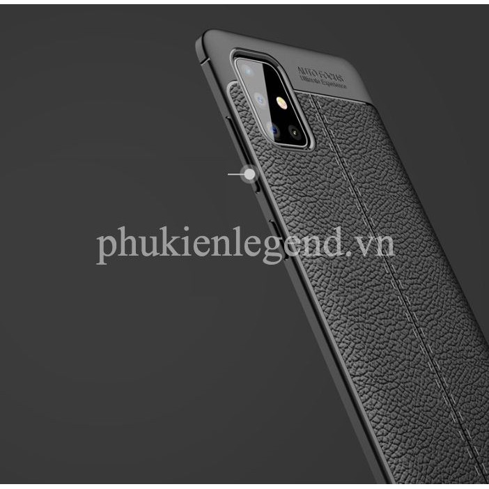 Ốp lưng Samsung Galaxy A71 Vân da Auto Focus ( Đen )