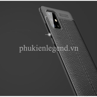 Ốp lưng Samsung Galaxy A71 Vân da Auto Focus ( Đen )