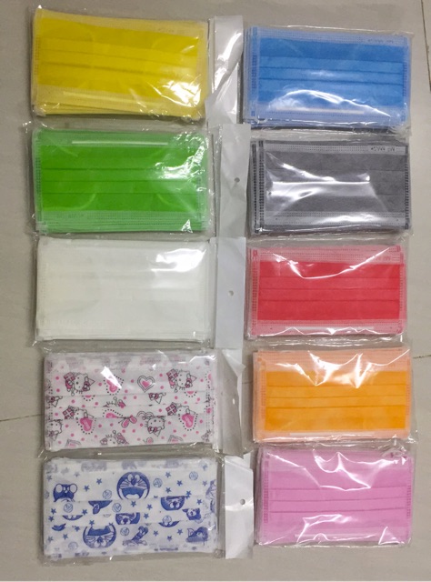 COMBO 10 CÁI KHẨU TRANG Y TẾ TRƠN + HOẠ TIẾT | BigBuy360 - bigbuy360.vn