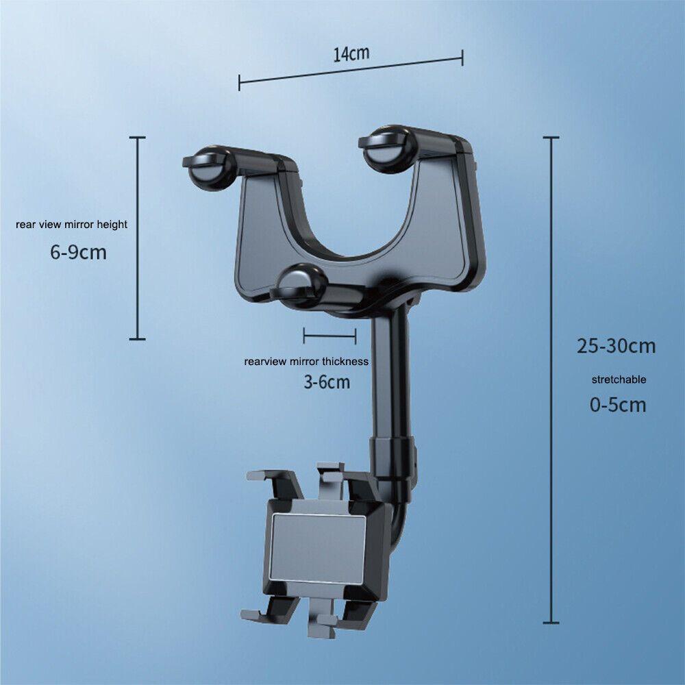 Giá Đỡ Điện Thoại Gắn Kính Chiếu Hậu Xe Hơi Xoay 360 Độ Tiện Dụng