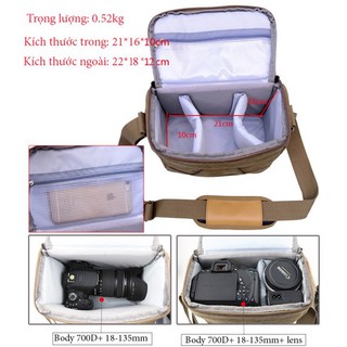 Túi máy ảnh thời trang Souderlor ( Màu xám + vàng kaki + xanh dương )