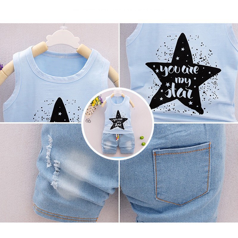 Bộ áo thun không tay và quần thể thao cho bé trai