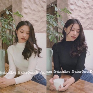 Áo len nữ thu đông cổ lọ 3 phân trơn mềm mịn co giãn. áo len cổ 3 phân ôm body mỏng nhẹ - endza store
